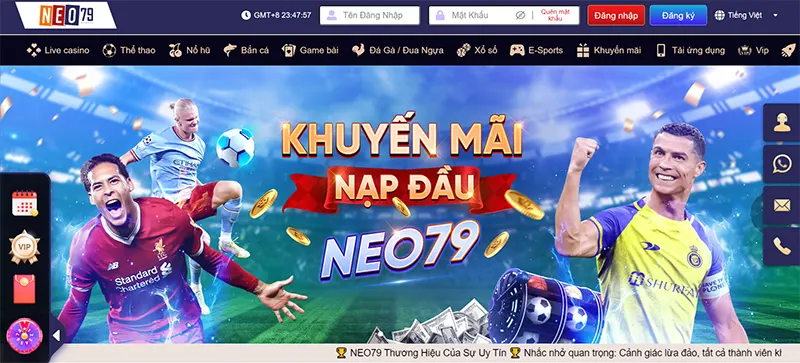 Giao diện trang chủ NEO79